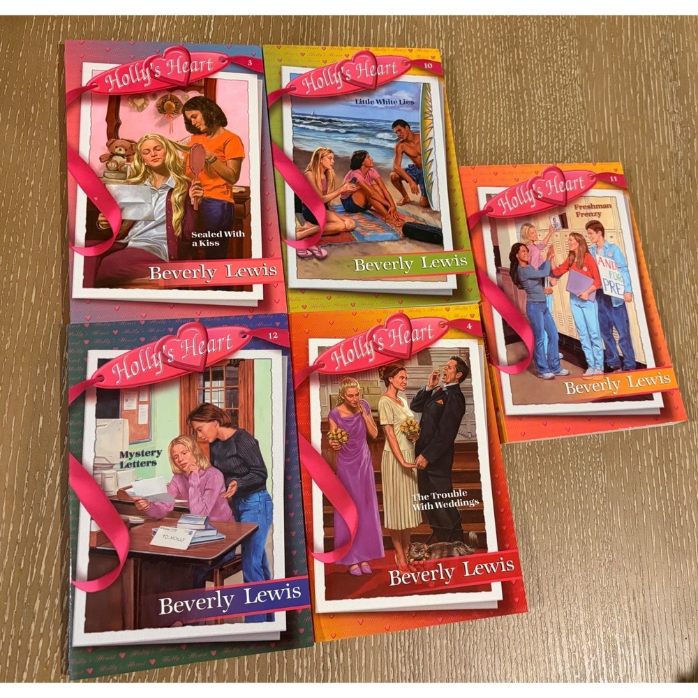 Beverly Lewis Holly's Heart Book Lot 5 Christian Teen Fiction Paperback Series